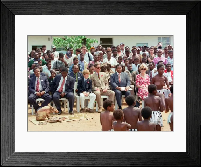 Framed Print : Prince Charles and his son Prince Harry visit the village of Dukuduku in South Africa Framed Print : Prince Charles and his son Prince Harry visit the village of Dukuduku in South Africa