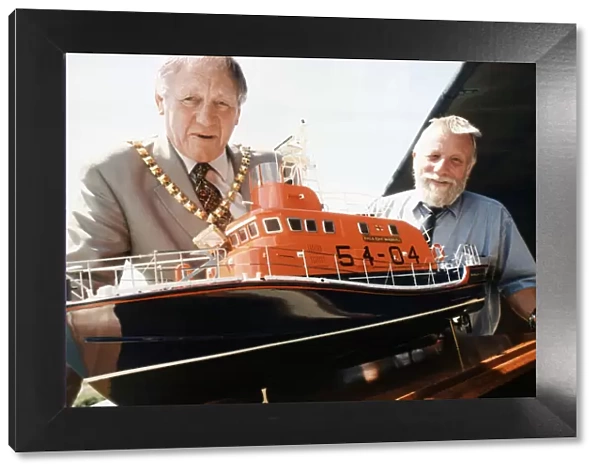 John Batty, Chairman of the Vale, and Ray Brown, Coxswain of the Barry lifeboat