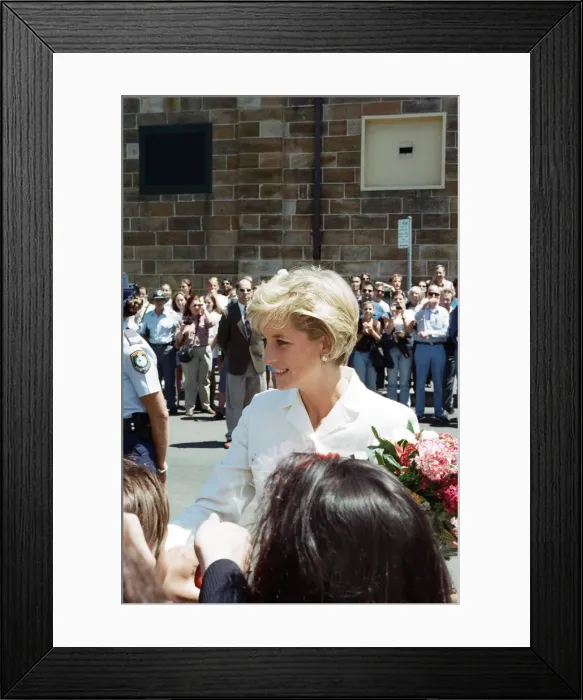 Framed Print : Diana, Princess of Wales arrives at the The Sacred Heart Hospice in Sydney, Australia Framed Print : Diana, Princess of Wales arrives at the The Sacred Heart Hospice in Sydney, Australia
