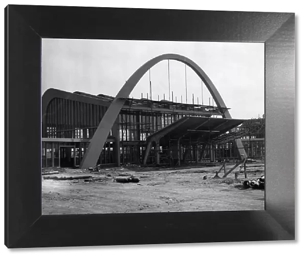 New terminal under construction at Renfrew Airport, Scotland, 29th April 1954