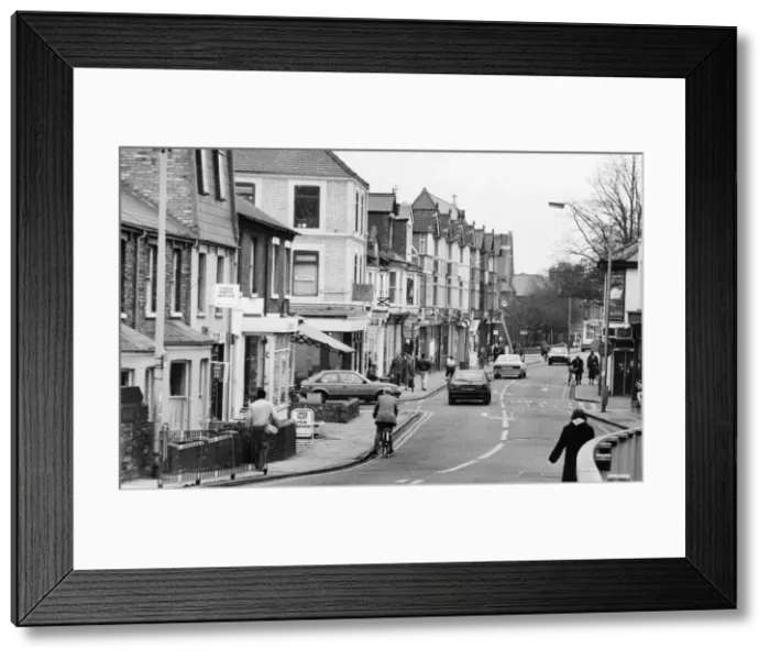 Framed Print : Picture shows Mill Road, Cambridge, Cambridgeshire. Mill Road is a street in Framed Print : Picture shows Mill Road, Cambridge, Cambridgeshire. Mill Road is a street in