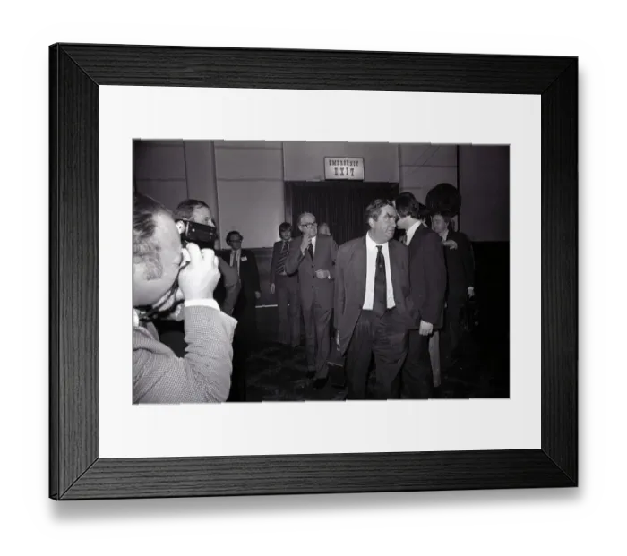 Framed Print : Chancellor of the Exchequer Denis Healey who cancelled his trip to the Commonwealth