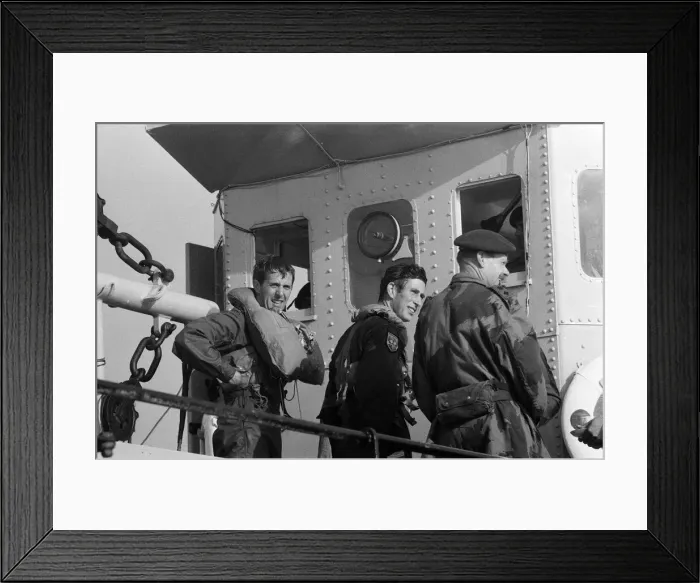 Framed Print : Prince Charles makes a parachute jump off the Dorset coast during his training as an RAF