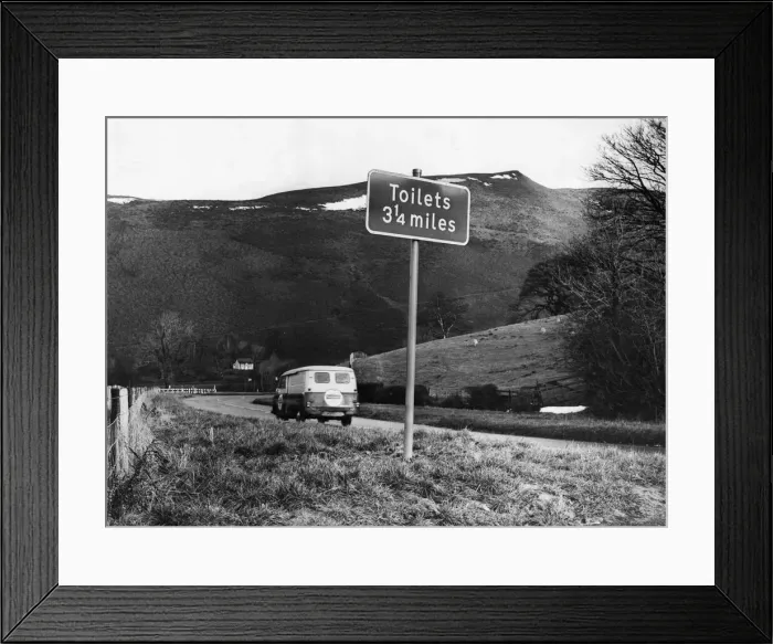 Framed Print : Local residents are irate at the large sign which has been erected at Bwlch on Framed Print : Local residents are irate at the large sign which has been erected at Bwlch on