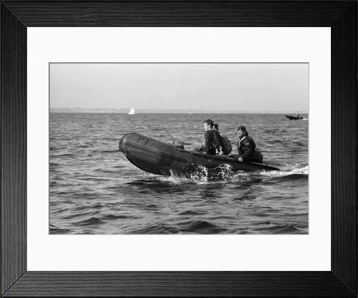 Framed Print : Prince Charles makes a parachute jump off the Dorset coast during his training as an RAF