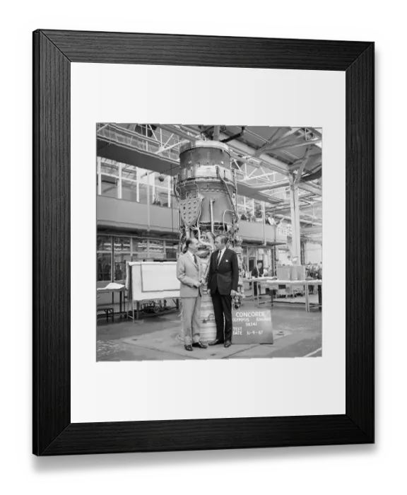 Framed Print : John Stonehouse MP, Minister of State for Technology, with French officials