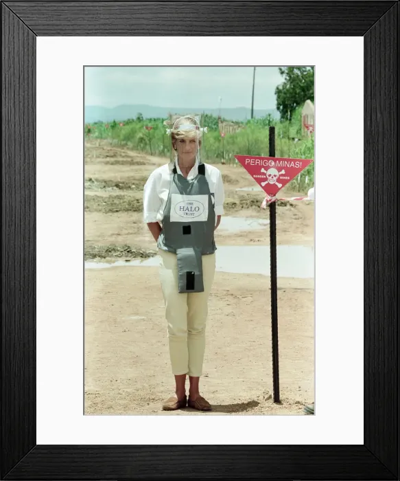Framed Print : Diana, Princess of Wales during her four day British Red Cross mission to highlight Framed Print : Diana, Princess of Wales during her four day British Red Cross mission to highlight