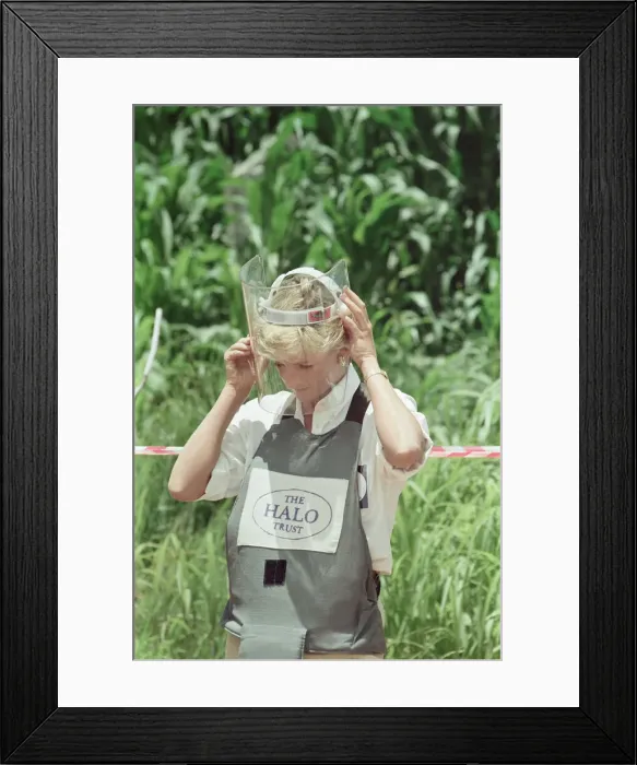 Framed Print : Diana, Princess of Wales during her four day British Red Cross mission to highlight Framed Print : Diana, Princess of Wales during her four day British Red Cross mission to highlight