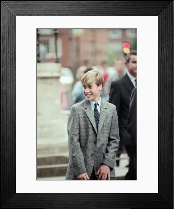 Framed Print : Prince William arrives at for his first day at Eton College, Windsor. 7th September 1995 Framed Print : Prince William arrives at for his first day at Eton College, Windsor. 7th September 1995