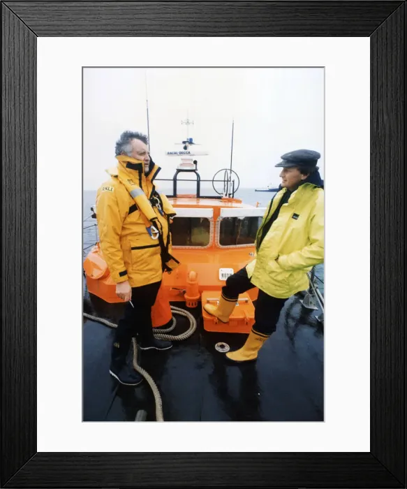 Framed Print : Tenby RNLI lifeboat crew, October 1992 Framed Print : Tenby RNLI lifeboat crew, October 1992