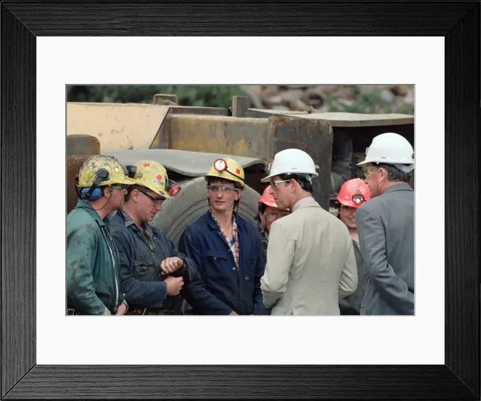 Framed Print : Prince Charles, Prince of Wales at Queenstown copper mine in Queenstown, Australia Framed Print : Prince Charles, Prince of Wales at Queenstown copper mine in Queenstown, Australia