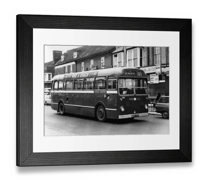Framed Print : United Counties 209 Bus to St Neots, Cambridge, Circa December 1977