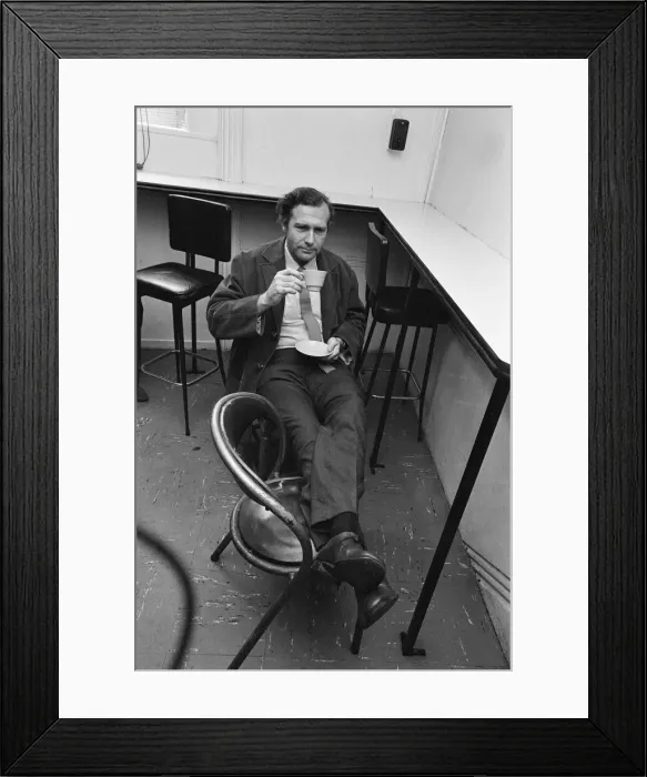 Framed Print : John Stonehouse Postmaster General and MP for West Bromwich enjoys a cup of tea after