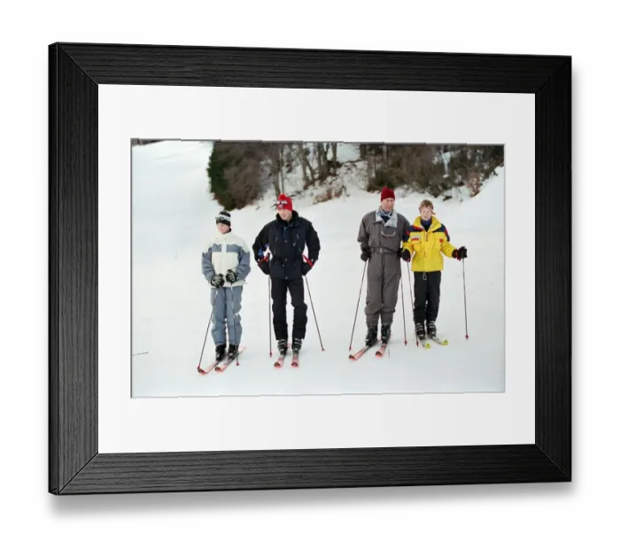 Framed Print : Prince Charles and his sons Prince William, Prince Harry