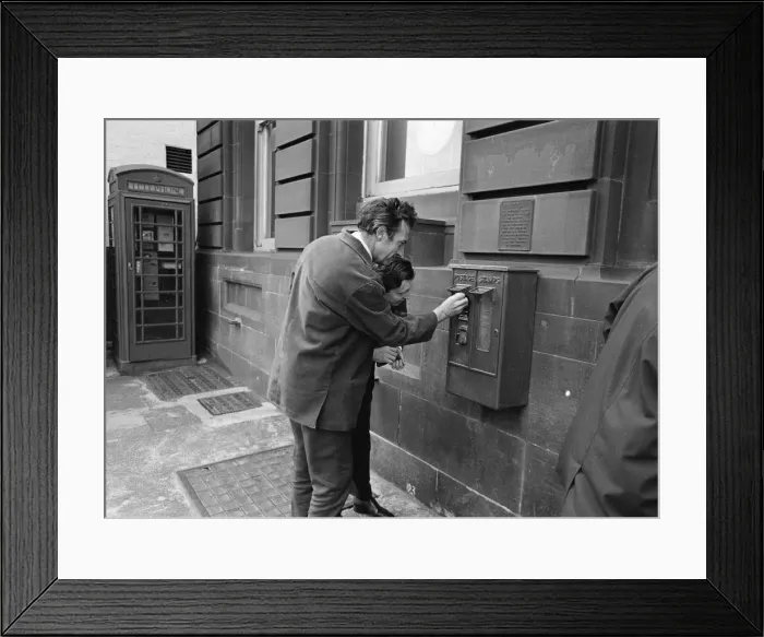 Framed Print : Postmaster General John Stonehouse, on the eve of the introduction of his two tier postal Framed Print : Postmaster General John Stonehouse, on the eve of the introduction of his two tier postal