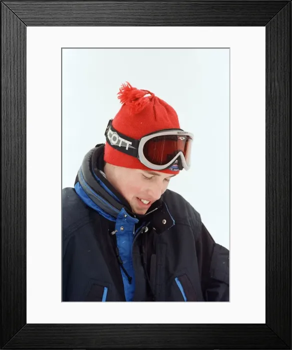 Framed Print : Princes William pictured during a skiing holiday with his father Prince Charles Framed Print : Princes William pictured during a skiing holiday with his father Prince Charles