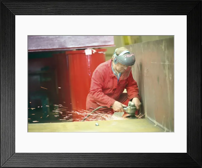 Framed Print : Work in progress at Hartlepool Steel Fabrications on the Gateshead Angel of the North