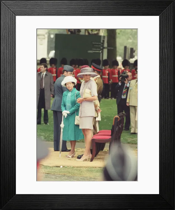 Framed Print : Princess Margaret and Princess Diana attend the unveiling of the Canadian War Memorial in