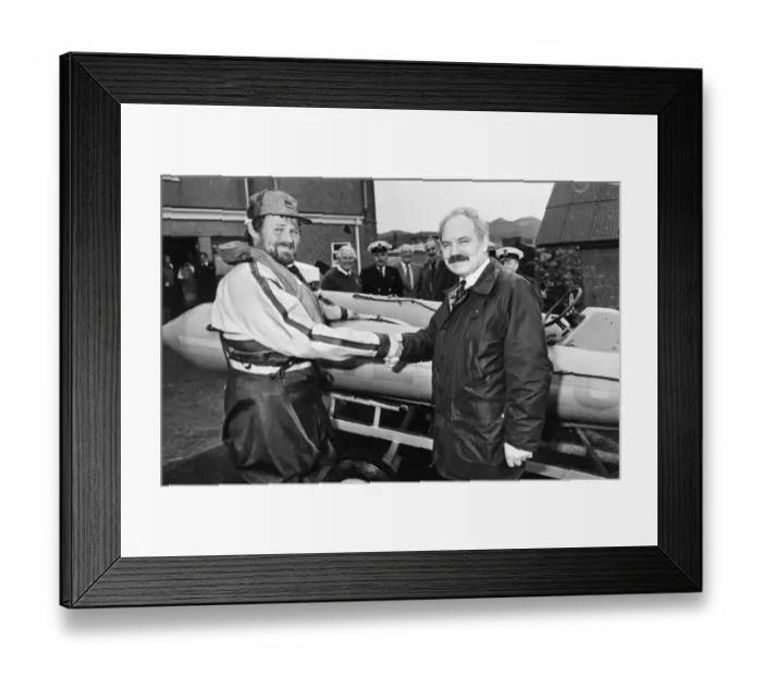 Framed Print : When the crew members of a Gower-based private rescue service put to sea in future on a Framed Print : When the crew members of a Gower-based private rescue service put to sea in future on a