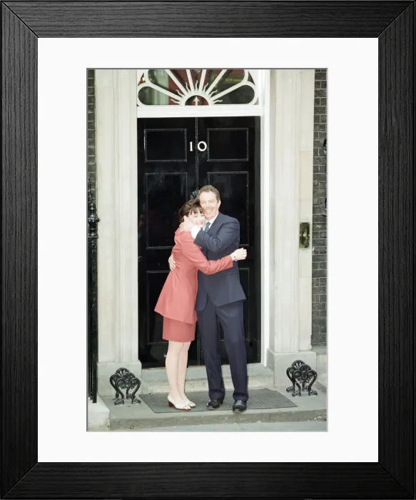 Framed Print : New Prime Minister Tony Blair with his wife Cherie outside 10 Downing Street after Framed Print : New Prime Minister Tony Blair with his wife Cherie outside 10 Downing Street after