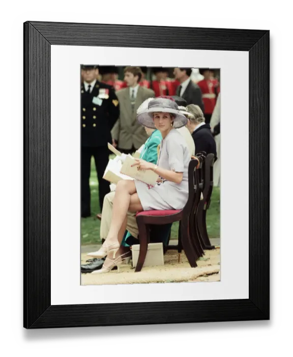 Framed Print : Diana, Princess of Wales attends the unveiling of the Canadian War Memorial in Green Park