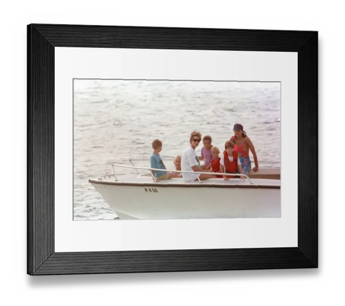 Framed Print : Diana, Princess of Wales on holiday in Nevis with Prince Harry and friends. January 1993