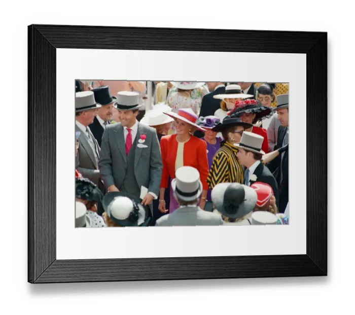 Framed Print : Princess Diana and her friend Harry Herbert in the royal enclosure at the first day of