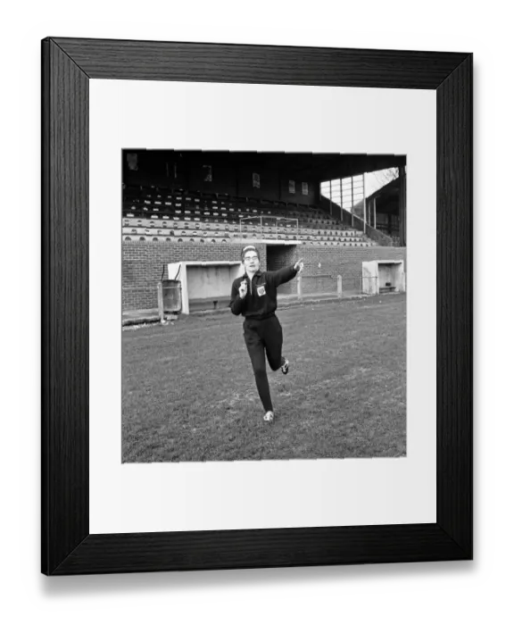 Framed Print : Mrs Pat Dunn of Weymouth, training on Weymouths F. C