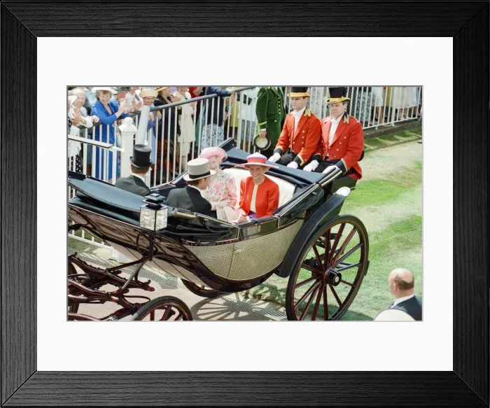 Framed Print : The Queen Mother and Princess Diana attend the first day of the Ascot races Framed Print : The Queen Mother and Princess Diana attend the first day of the Ascot races