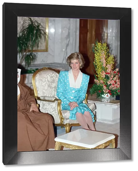 Princess Diana at the Bayan Palace during her and Prince Charles