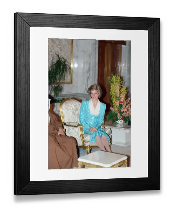 Framed Print : Princess Diana at the Bayan Palace during her and Prince Charles Framed Print : Princess Diana at the Bayan Palace during her and Prince Charles