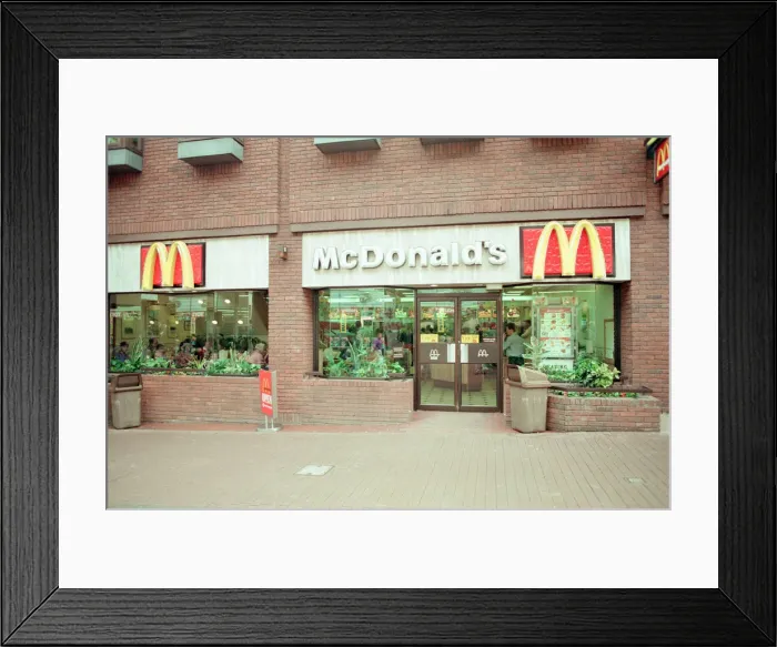 Framed Print : McDonalds Restaurant, Tamworth, 11th April 1991
