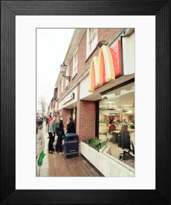 Framed Print : McDonald s, High Street, Solihull, 7th January 1999 Framed Print : McDonald s, High Street, Solihull, 7th January 1999
