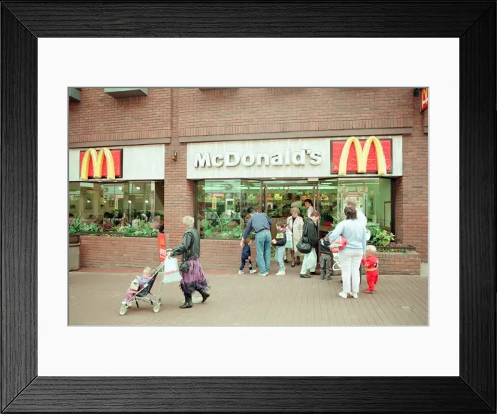 Framed Print : McDonalds Restaurant, Tamworth, 11th April 1991 Framed Print : McDonalds Restaurant, Tamworth, 11th April 1991