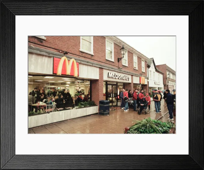 Framed Print : McDonald s, High Street, Solihull, 7th January 1999 Framed Print : McDonald s, High Street, Solihull, 7th January 1999