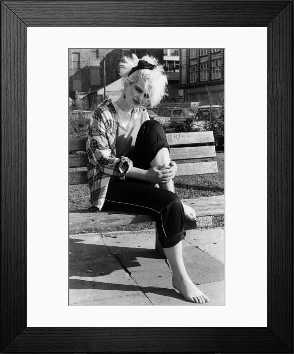Framed Print : Model Linda wears a lumber jack tartan American foresters shirt Framed Print : Model Linda wears a lumber jack tartan American foresters shirt