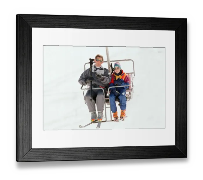 Framed Print : Prince Charles and Prince William pictured on a ski chair lift during a skiing holiday in Framed Print : Prince Charles and Prince William pictured on a ski chair lift during a skiing holiday in