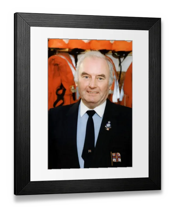 Framed Print : Captain Graham Sommerfield, Honorary Secretary at Penarth Lifeboat Station August