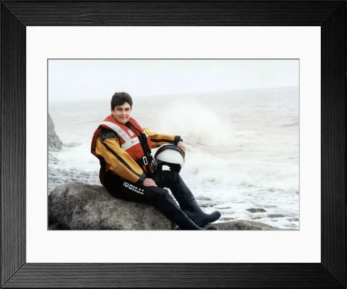 Framed Print : 36 year old Aileen Jones, the only female helm in the RNLI in Wales Framed Print : 36 year old Aileen Jones, the only female helm in the RNLI in Wales