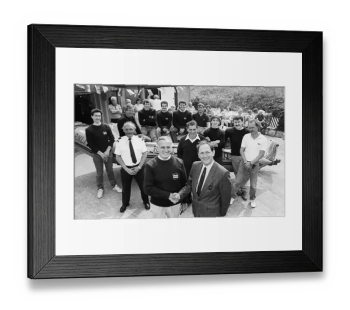 Framed Print : A new £9, 000 inshore lifeboat was commissioned at Horton on Gower at the weekend Framed Print : A new £9, 000 inshore lifeboat was commissioned at Horton on Gower at the weekend