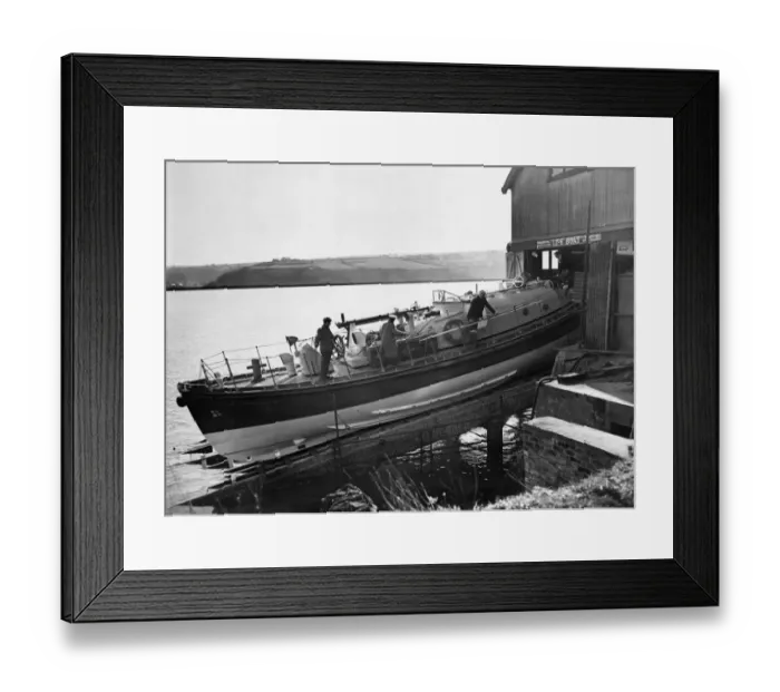 Framed Print : Fishguards new lifeboat Howard Marryat. 22nd February 1957 Framed Print : Fishguards new lifeboat Howard Marryat. 22nd February 1957