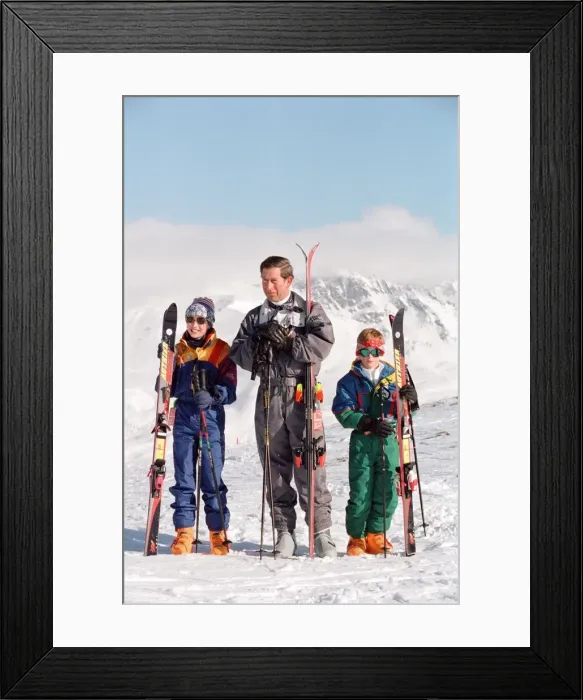 Framed Print : Prince Charles, Prince William and Prince Harry during a skiing holiday in Klosters Framed Print : Prince Charles, Prince William and Prince Harry during a skiing holiday in Klosters