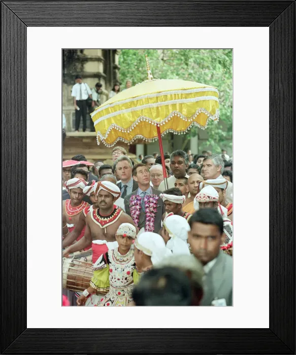 Framed Print : Prince Charles, Prince of Wales visits Raj Maha Temple in Colombo, Sri Lanka
