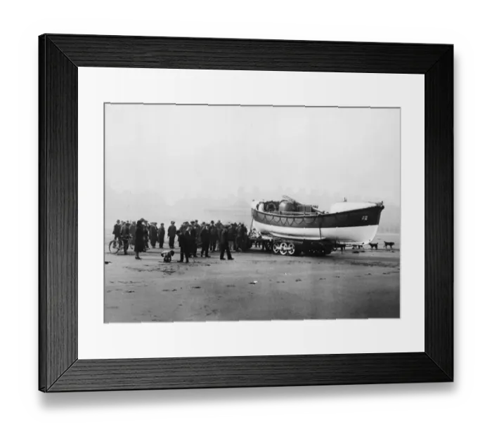 Framed Print : The new self-righting motor Redcar lifeboat, christened the Louisa Polden Framed Print : The new self-righting motor Redcar lifeboat, christened the Louisa Polden