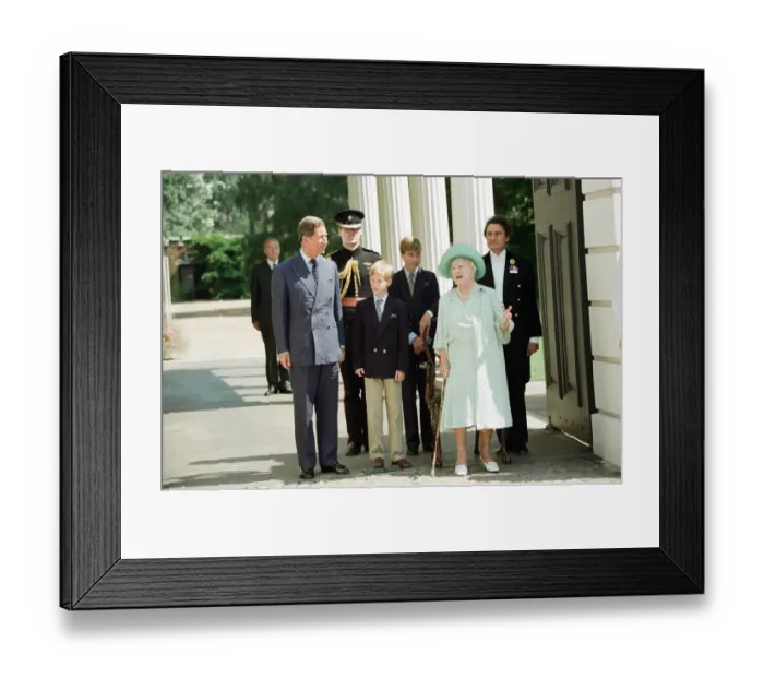 Framed Print : Queen Elizabeth The Queen Mother celebrates her 95th birthday at Clarence House alongside Framed Print : Queen Elizabeth The Queen Mother celebrates her 95th birthday at Clarence House alongside