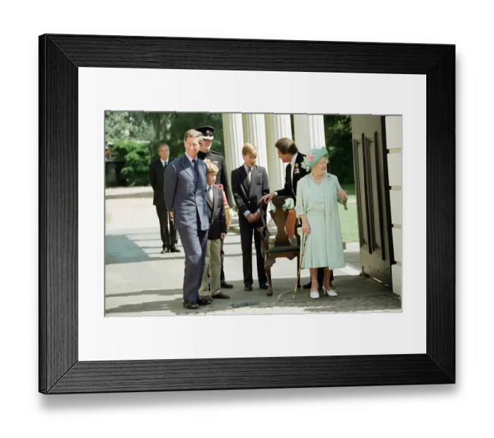 Framed Print : Queen Elizabeth The Queen Mother celebrates her 95th birthday at Clarence House alongside