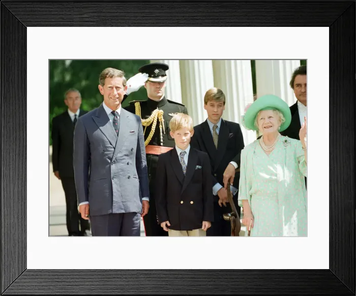 Framed Print : Queen Elizabeth The Queen Mother celebrates her 95th birthday at Clarence House alongside