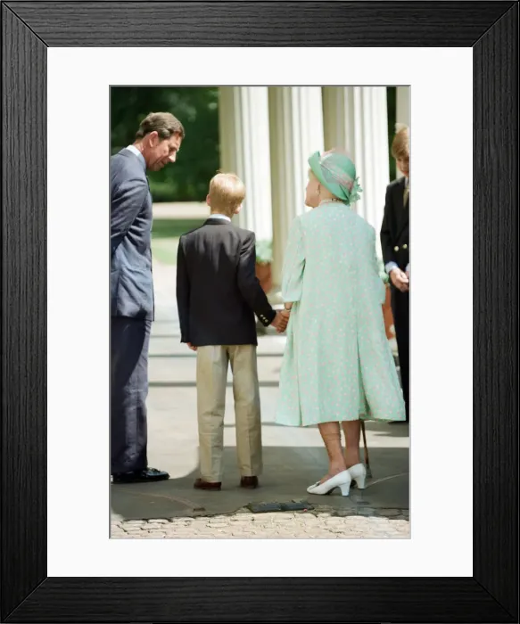Framed Print : Queen Elizabeth The Queen Mother celebrates her 95th birthday at Clarence House alongside Framed Print : Queen Elizabeth The Queen Mother celebrates her 95th birthday at Clarence House alongside