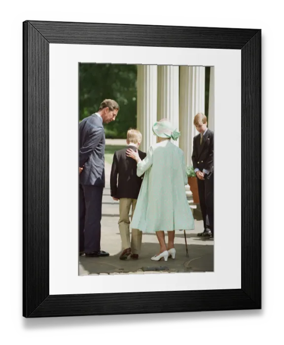 Framed Print : Queen Elizabeth The Queen Mother celebrates her 95th birthday at Clarence House alongside Framed Print : Queen Elizabeth The Queen Mother celebrates her 95th birthday at Clarence House alongside