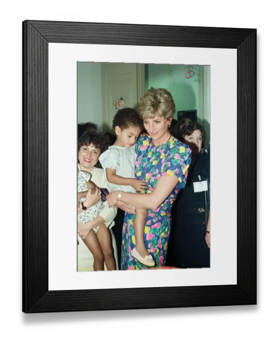 Framed Print : Diana, Princess of Wales visiting a hostel for abandoned children in Feben near Sao Paulo Framed Print : Diana, Princess of Wales visiting a hostel for abandoned children in Feben near Sao Paulo